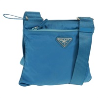 【原宿店限定】プラダ PRADA ショルダーバッグ ナイロン ブルー シルバー レディース 163845V