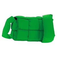 【原宿店限定】ボッテガヴェネタ BOTTEGAVENETA パデッドテックカセット ショルダーバッグ マキシイントレチャート ナイロン グリーン レディース bs32291V