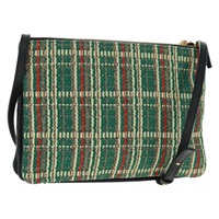 【原宿店限定】セリーヌ CELINE ショルダーバッグ トリオラージ ツイード グリーン ゴールド レディース 162840V