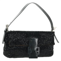 【原宿店限定】フェンディ FENDI マンマバケット ショルダーバッグ ビーズ ブラック レディース 157582SAV