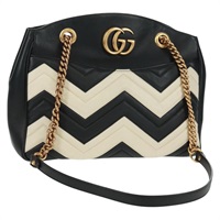 【原宿店限定】グッチ GUCCI ショルダーバッグ GGマーモント チェーン ブラック ゴールド 443501 レディース 161601V