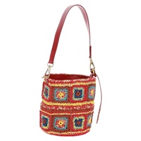 【原宿店限定】ミュウ ミュウ Miu Miu ショルダーバッグ ラフィア マルチカラー ゴールド レディース 163050V