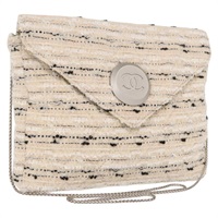 【原宿店限定】シャネル CHANEL ショルダーバッグ チェーン ツイード ホワイト シルバー レディース 165951SM