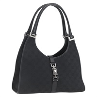 【原宿店限定】グッチ GUCCI ショルダーバッグ GGキャンバス ジャッキー ブラック シルバー 01719 レディース 165174V