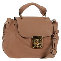 【原宿店限定】クロエ Chloe エルシー ショルダーバッグ レザー ベージュ ゴールド レディース BA9795V