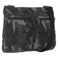 【原宿店限定】プラダ PRADA ショルダーバッグ 迷彩柄 ナイロン グリーン シルバー レディース ka1631V