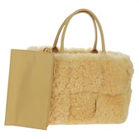 【原宿店限定】ボッテガヴェネタ BOTTEGAVENETA スモール アルコート トートバッグ イントレチャート ムートン イエロー 652867 レディース 164090SAM