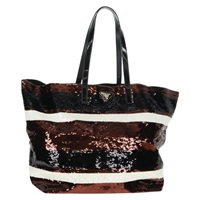 【原宿店限定】プラダ PRADA トートバッグ スパンコール ナイロン ゴールド ブラック レディース 165478V