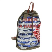 【原宿店限定】シャネル CHANEL バックパック クルーズライン キャンバス スパンコール カーキ シルバー レディース BA9220AM