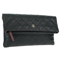 【原宿店限定】シャネル CHANEL クラッチバッグ マトラッセ ラムスキン ブラック ゴールド レディース am10433V