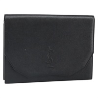 【原宿店限定】サンローラン SAINT LAURENT クラッチバッグ レザー ブラック ゴールド レディース 166087V