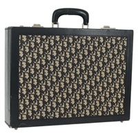 【原宿店限定】クリスチャンディオール Christian Dior トランク アタッシュケース トロッターキャンバス ネイビー シルバー レディース 161380V