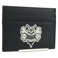【原宿店限定】クリスチャンディオール Christian Dior カードケース Shawn Stussyコラボ レザー ブラック レディース 166379M