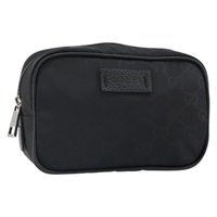 【原宿店限定】グッチ GUCCI ポーチ GGキャンバス ブラック シルバー 510341 レディース SW1971V