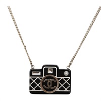 【原宿店限定】シャネル CHANEL ネックレス ココマーク　カメラネックレス メタル ブラック レディース 163738SM