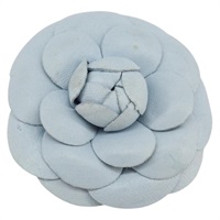 【原宿店限定】シャネル CHANEL ブローチ レザー ライトブルー レディース 157558V