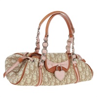 【原宿店限定】クリスチャンディオール Christian Dior ハンドバッグ トロッターキャンバス ロマンティック PVC ベージュ シルバー レディース 165942V