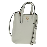 【原宿店限定】サルヴァトーレフェラガモ Salvatore Ferragamo ハンドバッグ ガンチーニ レザー 2way ホワイト ゴールド レディース 166434V