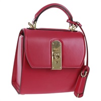 【原宿店限定】サルヴァトーレフェラガモ Salvatore Ferragamo ハンドバッグ ガンチーニ レザー ピンク ゴールド レディース 166464M