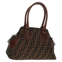【原宿店限定】フェンディ FENDI エトニコ ハンドバッグ ズッカキャンバス ブラック ブラウン レディース am10630V