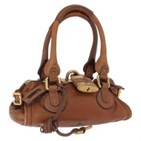 【原宿店限定】クロエ Chloe パディントン ハンドバッグ レザー ブラウン ゴールド レディース ka1826SAV