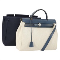 【原宿店限定】エルメス HERMES エールバッグPM ハンドバッグ キャンバス レザー ベージュ レディース 162923V