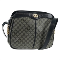 【原宿店限定】セリーヌ CELINE ショルダーバッグ マカダムキャンバス PVC ネイビー ゴールド レディース 164879V