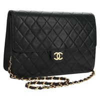 【原宿店限定】シャネル CHANEL ショルダーバッグ マトラッセ25 シングルフラップ チェーン ラムスキン ブラック ゴールド レディース 165459V