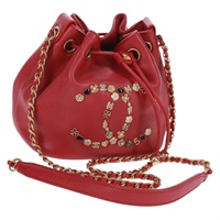 【原宿店限定】シャネル CHANEL ショルダーバッグ ココマークチェーン レザー ピンク ゴールド レディース 167977V