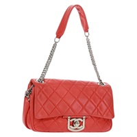 【原宿店限定】シャネル CHANEL ショルダーバッグ マトラッセ25 チェーン ラムスキン レッド シルバー レディース 168175V
