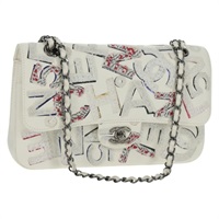 【原宿店限定】シャネル CHANEL ショルダーバッグ チェーン レザー ホワイト シルバー レディース 169199SM