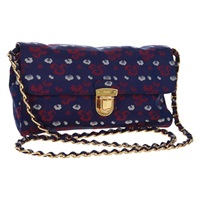 【原宿店限定】プラダ PRADA ショルダーバッグ チェーン サテン パープル ゴールド レディース 165419V