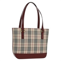 【原宿店限定】バーバリー BURBERRY ショルダーバッグ ノバチェック キャンバス レザー ベージュ レッド レディース am10647V