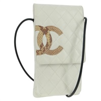 【原宿店限定】シャネル CHANEL ショルダーバッグ マトラッセ カンボンライン レザー ホワイト ブラック レディース BA9742V