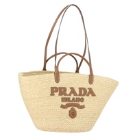【原宿店限定】プラダ PRADA トートバッグ ラージ ラフィア ベージュ レディース SW2119SAM