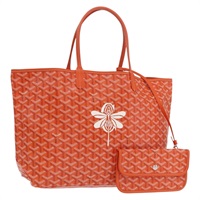 【原宿店限定】ゴヤール GOYARD サンルイPM トートバッグ ヘリンボーン PVC オレンジ レディース SW2131SM