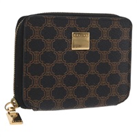 【原宿店限定】セリーヌ CELINE コインケース マカダムキャンバス PVCレザー ブラック ゴールド レディース 170637V