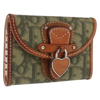 【原宿店限定】クリスチャンディオール Christian Dior キーケース トロッター ロマンティック PVC カーキ シルバー レディース 169647V