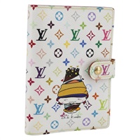 【原宿店限定】ルイ・ヴィトン LOUIS VUITTON アジェンダPM 手帳カバー モノグラム・マルチカラー チビキノコ ホワイト R20958 レディース 169924SM