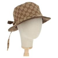 【原宿店限定】グッチ GUCCI ハット GGキャンバス リバーシブル バケットハット ベージュ レディース SW2115SAM