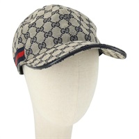 【原宿店限定】グッチ GUCCI キャップ GGキャンバス シェリーライン XL ネイビー レッド 200035 レディース SW2118V