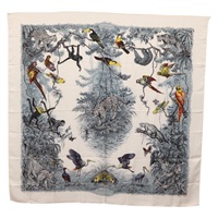 【原宿店限定】エルメス HERMES カレ140 スカーフ "EQUATEUR" シルク ホワイト レディース 166371V