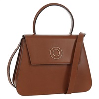 セリーヌ CELINE ハンドバッグ サークル レザー 2way ブラウン ゴールド レディース ARZ142V