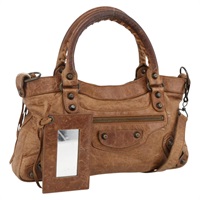 バレンシアガ BALENCIAGA ザファースト ハンドバッグ レザー 2way ブラウン 103208 レディース BSZ348SAV