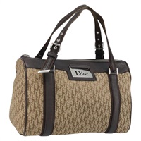 クリスチャンディオール Christian Dior ハンドバッグ トロッターキャンバス ベージュ シルバー レディース ep13656V