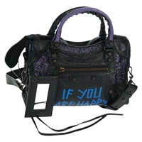 バレンシアガ BALENCIAGA クラシックミニシティ　グラフィティ ハンドバッグ レザー 2way ブラック 300295 レディース yk20184SAV