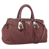 プラダ PRADA ハンドバッグ ナイロン 2way ボルドー シルバー レディース BSZ102A