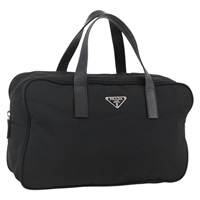 プラダ PRADA ハンドバッグ ナイロン ブラック シルバー レディース BSZ167A
