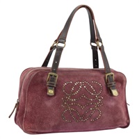 ロエベ LOEWE ハンドバッグ スエード パープル レディース hk3530A