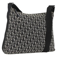 クリスチャンディオール Christian Dior ショルダーバッグ トロッターキャンバス ブラック シルバー レディース 174057A